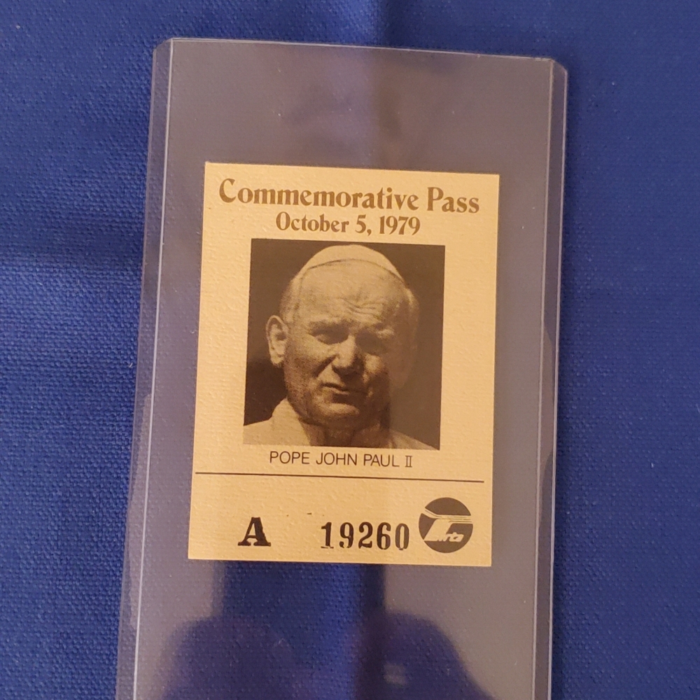 Pope John Paul II 10/5/79 RTA train pass Chicago